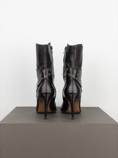 Dior by Galliano SS02 ‘Street Chic’ Buckle Ankle Heel Boots