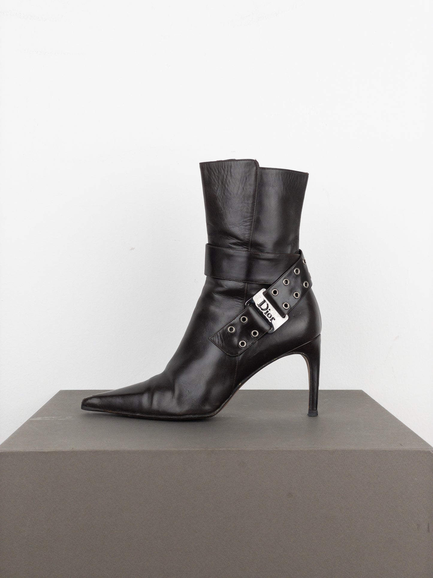 Dior by Galliano SS02 ‘Street Chic’ Buckle Ankle Heel Boots