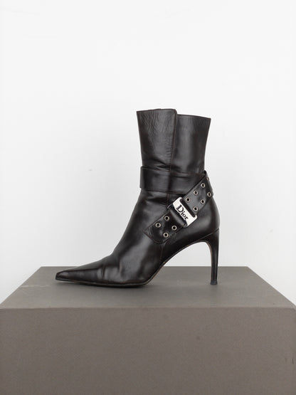 Dior by Galliano SS02 ‘Street Chic’ Buckle Ankle Heel Boots