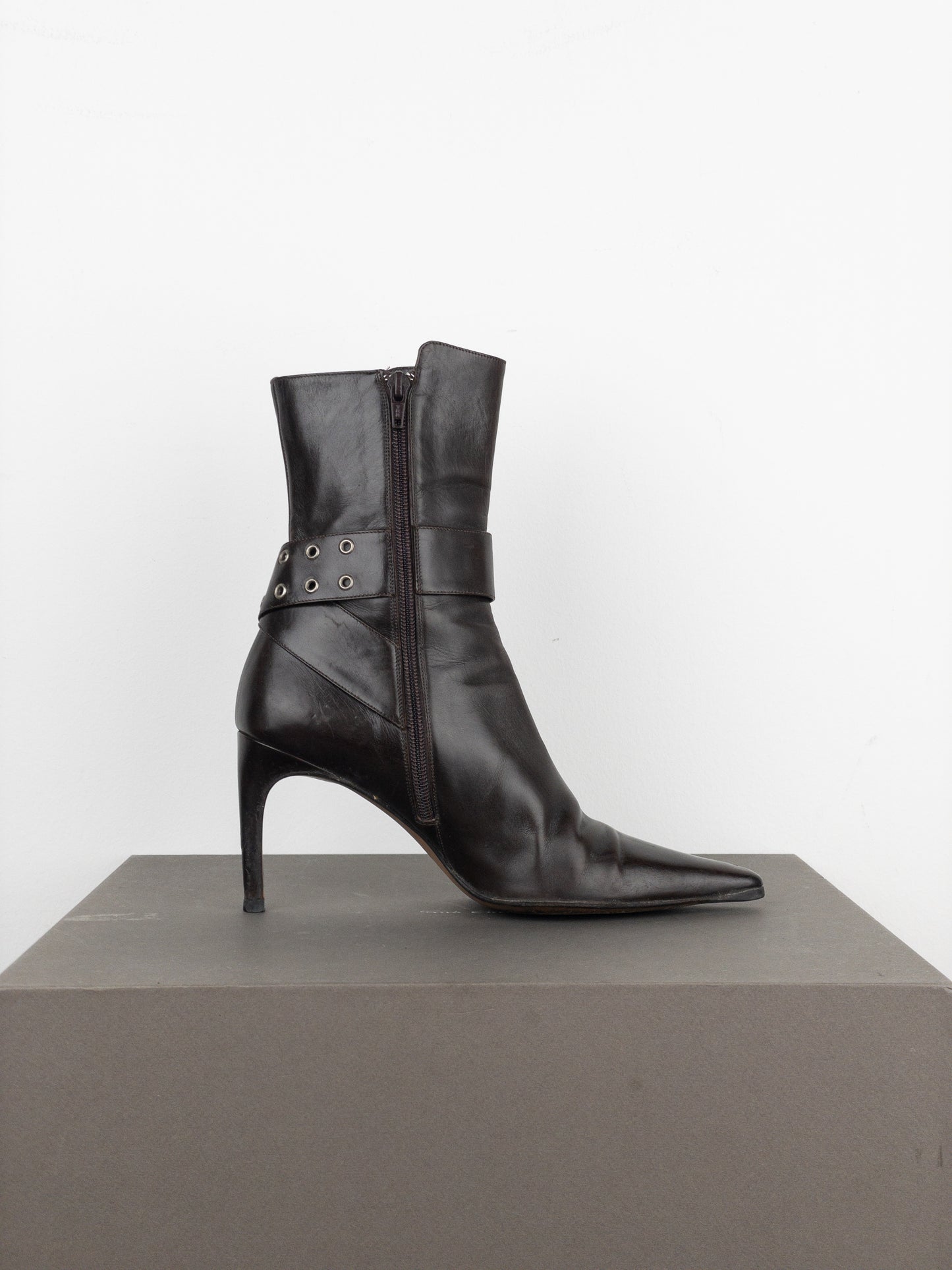 Dior by Galliano SS02 ‘Street Chic’ Buckle Ankle Heel Boots