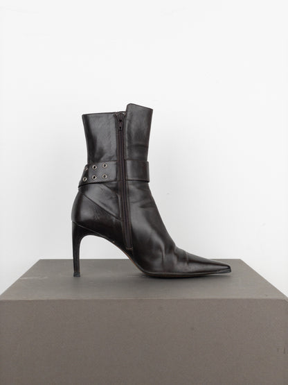 Dior by Galliano SS02 ‘Street Chic’ Buckle Ankle Heel Boots