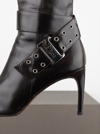 Dior by Galliano SS02 ‘Street Chic’ Buckle Ankle Heel Boots