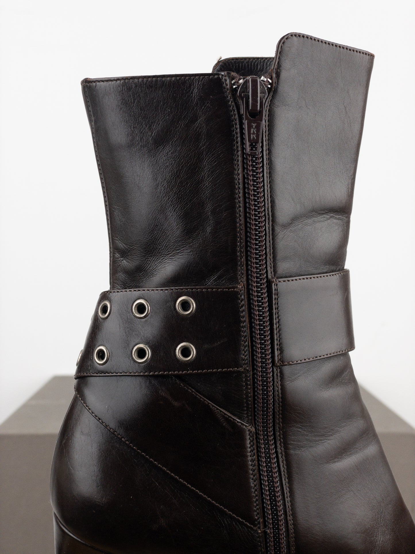 Dior by Galliano SS02 ‘Street Chic’ Buckle Ankle Heel Boots