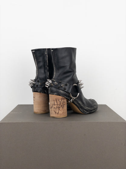 Maison Margiela SS20 Studded ‘Punk’ Tabi Ankle Heel Boots