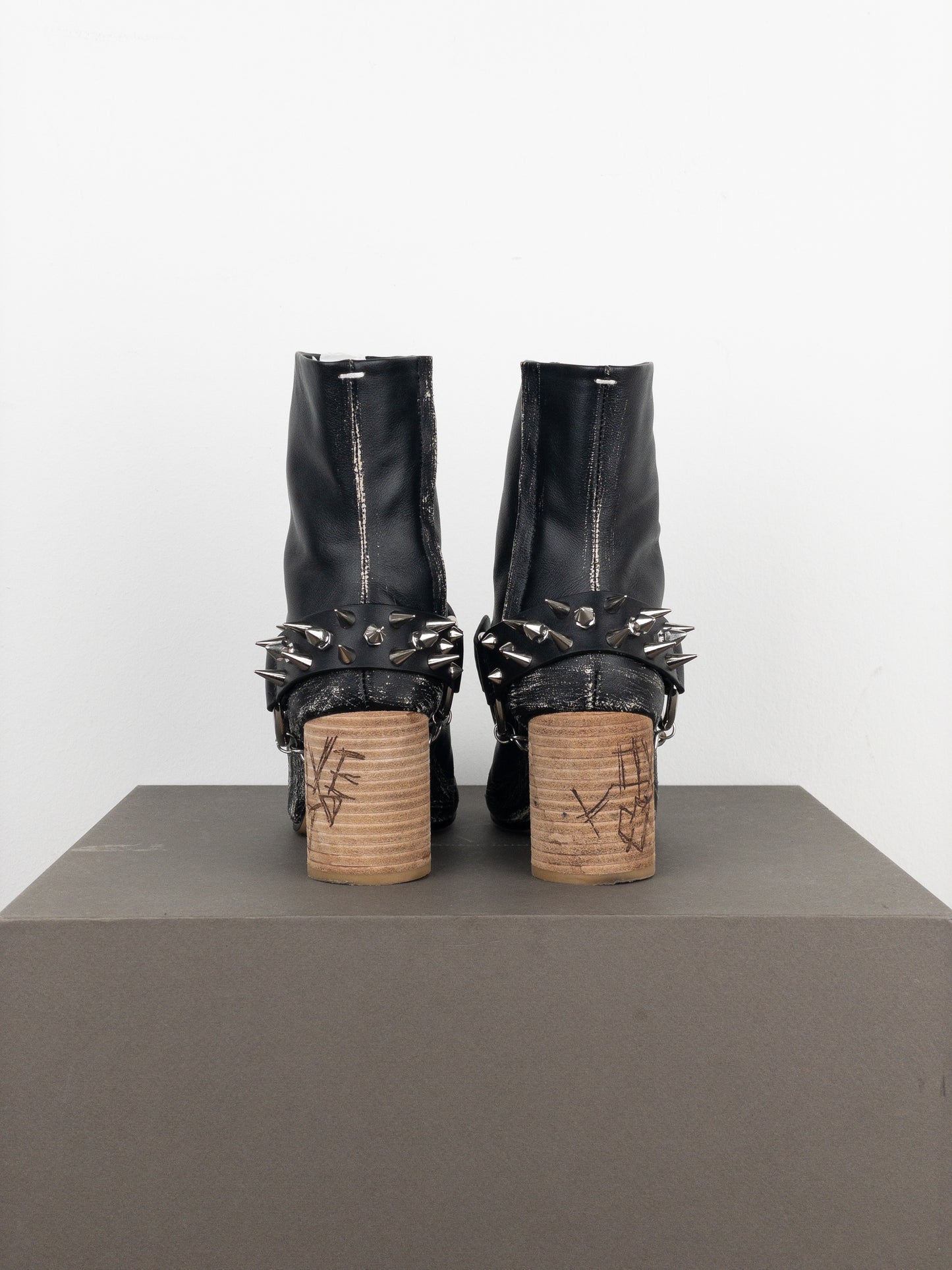 Maison Margiela SS20 Studded ‘Punk’ Tabi Ankle Heel Boots