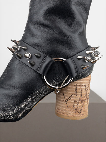Maison Margiela SS20 Studded ‘Punk’ Tabi Ankle Heel Boots