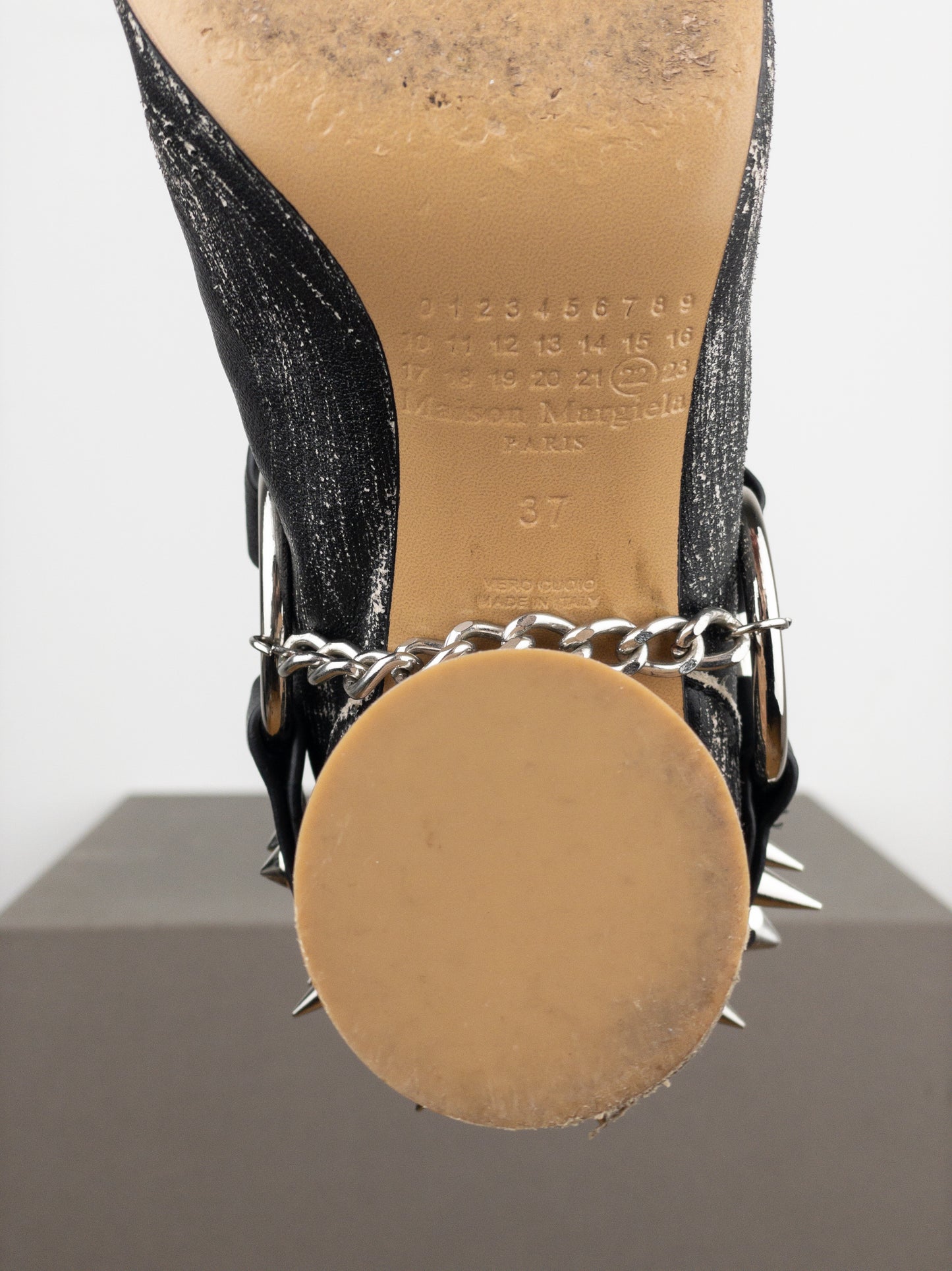 Maison Margiela SS20 Studded ‘Punk’ Tabi Ankle Heel Boots