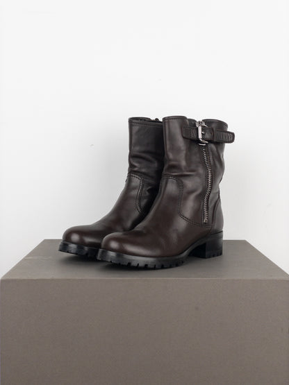 Prada AW99 Lugsole Biker Ankle Work Boots