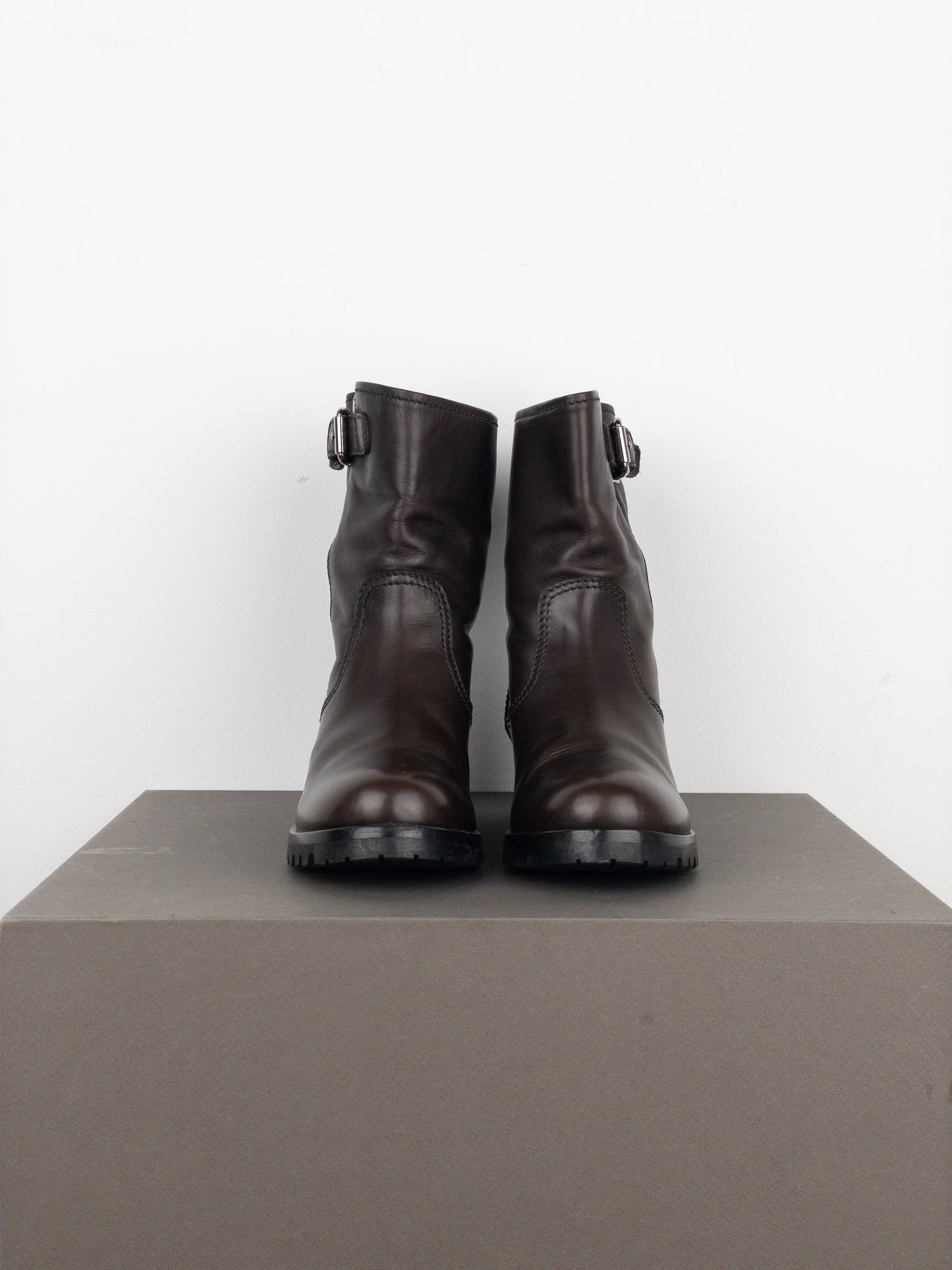 Prada AW99 Lugsole Biker Ankle Work Boots