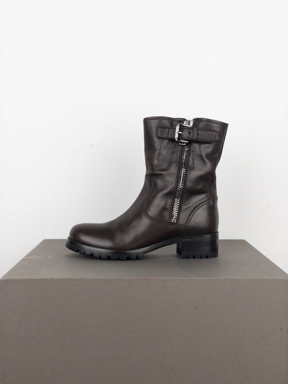 Prada AW99 Lugsole Biker Ankle Work Boots