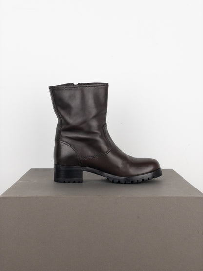 Prada AW99 Lugsole Biker Ankle Work Boots