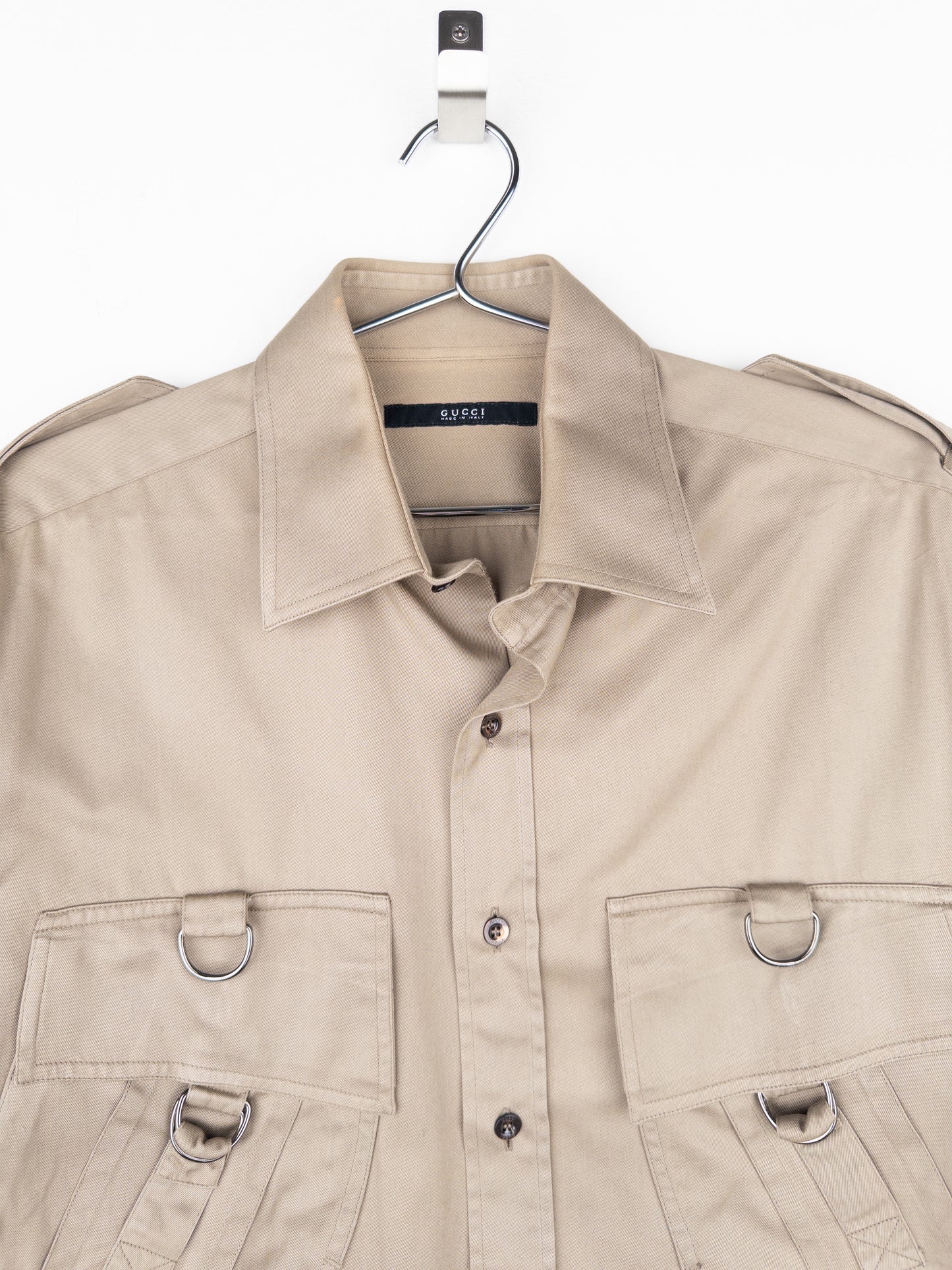 Gucci by Tom Ford SS99 Bondage Cargo Safari Military Button-Up Shirt