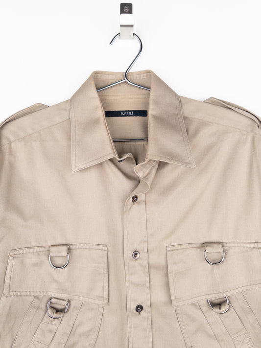 Gucci by Tom Ford SS99 Bondage Cargo Safari Military Button-Up Shirt – photo 3