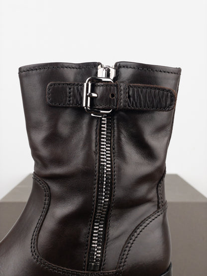 Prada AW99 Lugsole Biker Ankle Work Boots