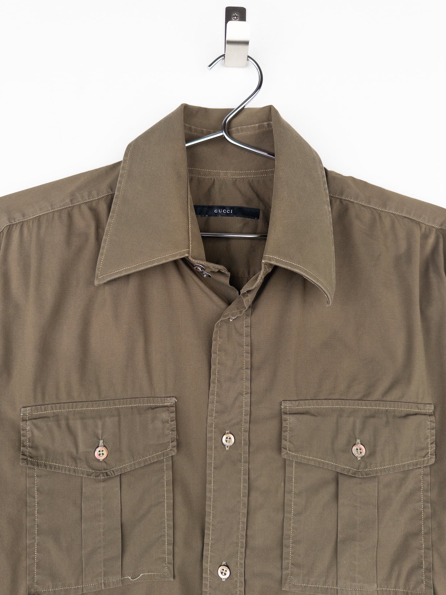 Gucci by Tom Ford SS97 Military Cargo Pocket Button-Up Shirt