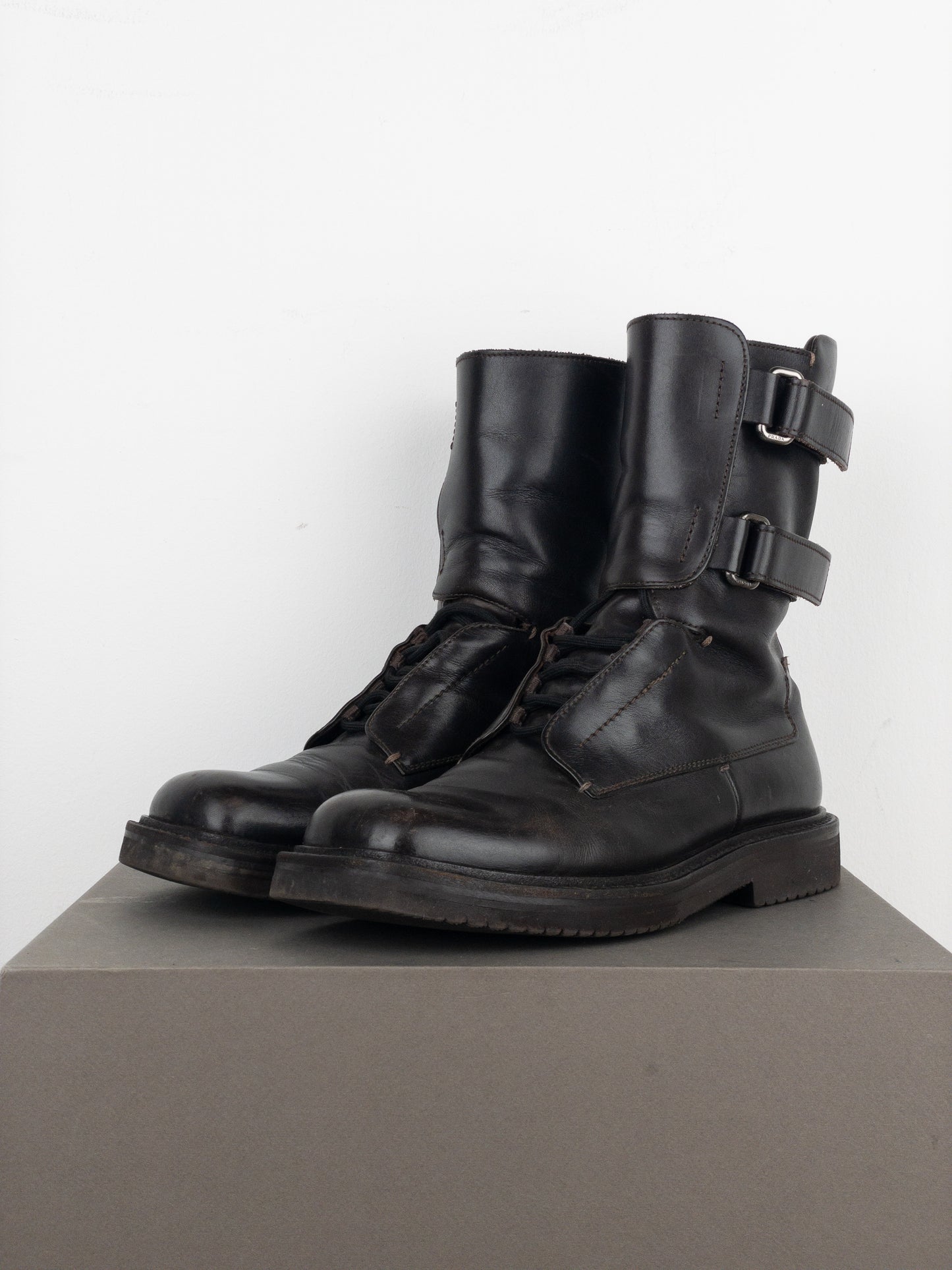 Prada AW99 Square Toe Combat Boots
