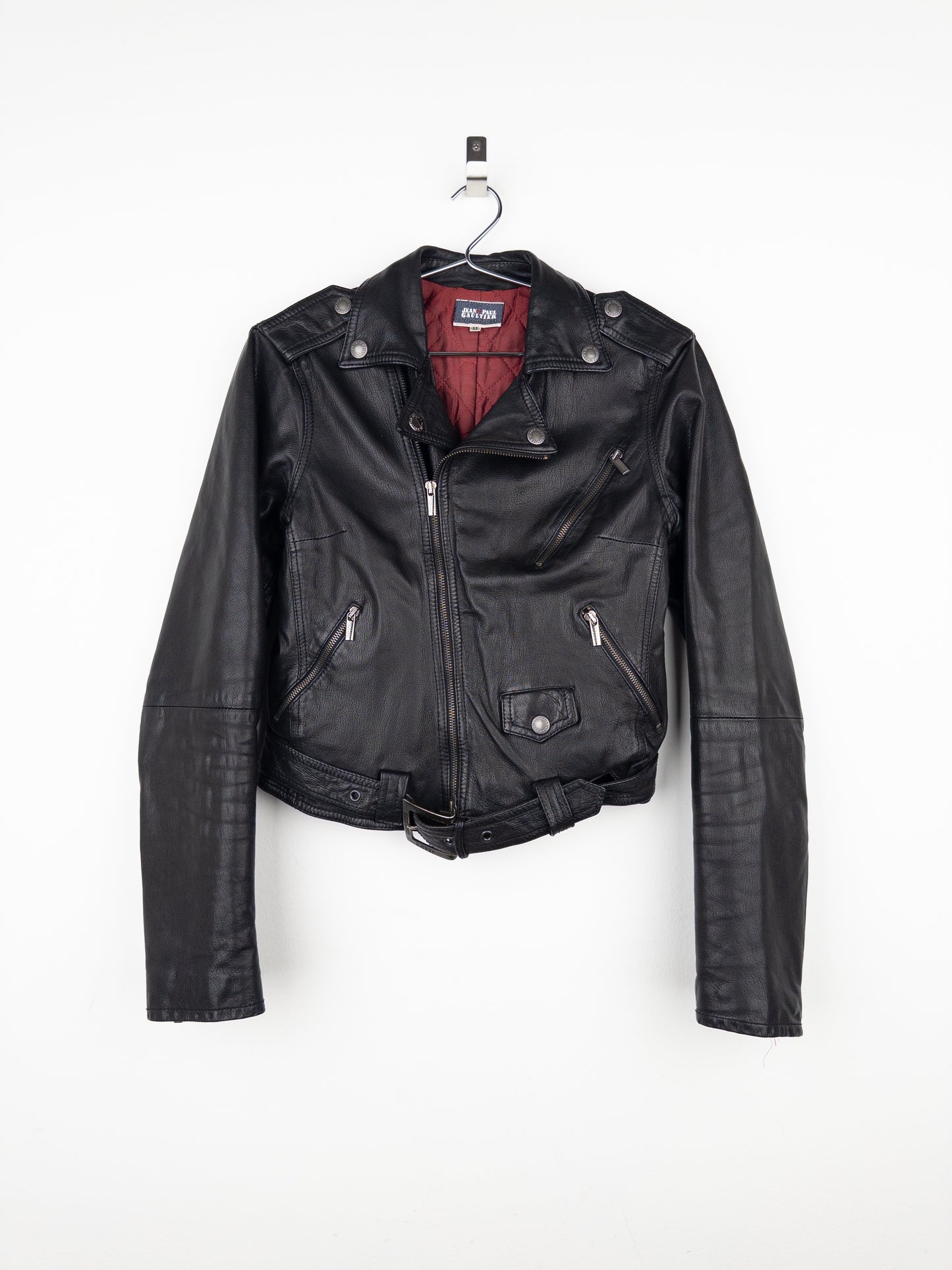 Jean Paul Gaultier 1990s Cropped Perfecto Leather Biker Jacket