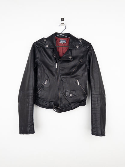 Jean Paul Gaultier 1990s Cropped Perfecto Leather Biker Jacket