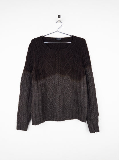 Prada AW04 Ombre Fisherman Cable Knit Sweater