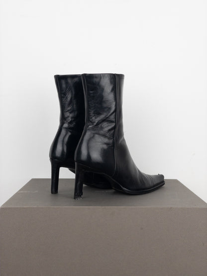 Prada 2000s Pointed-Toe Western Ankle Heel Boots