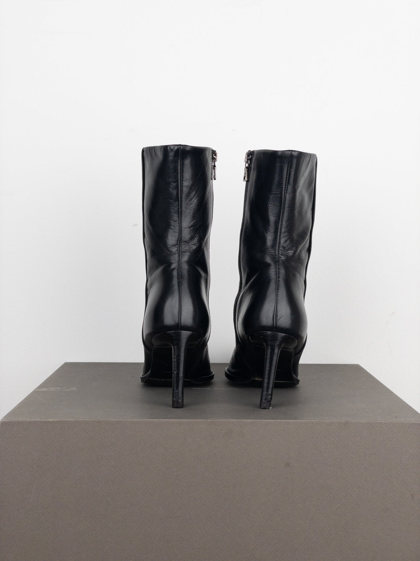 Prada 2000s Pointed-Toe Western Ankle Heel Boots