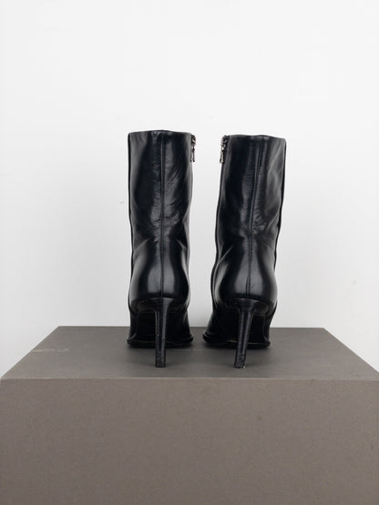 Prada 2000s Pointed-Toe Western Ankle Heel Boots