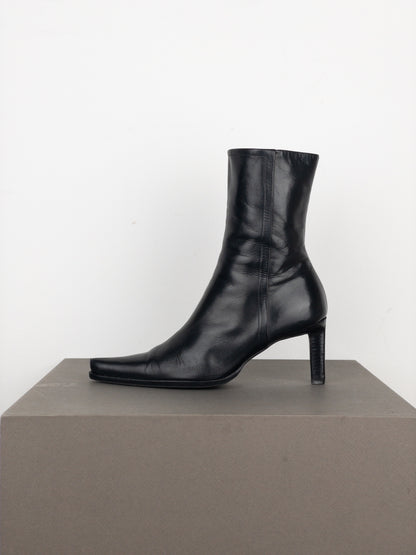 Prada 2000s Pointed-Toe Western Ankle Heel Boots