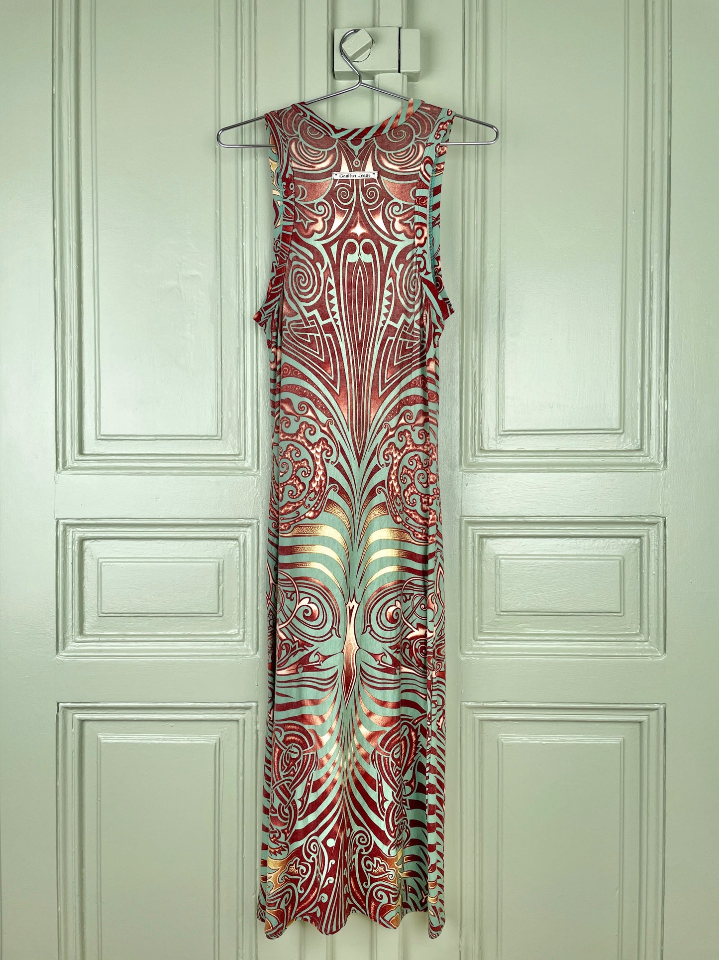 Jean Paul Gaultier SS96 "Cyberbaba" Maori Tribal-Tattoo Maxi Dress