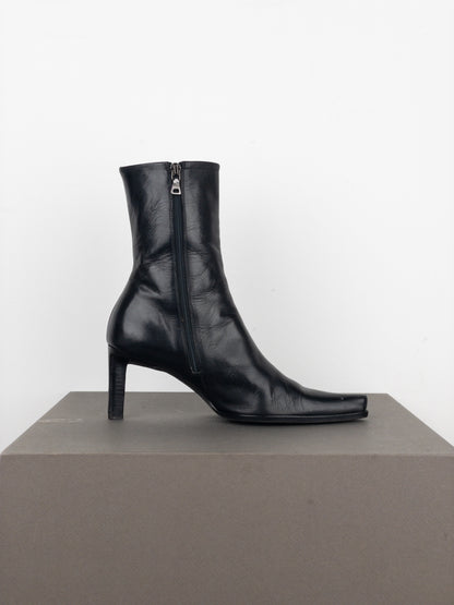 Prada 2000s Pointed-Toe Western Ankle Heel Boots