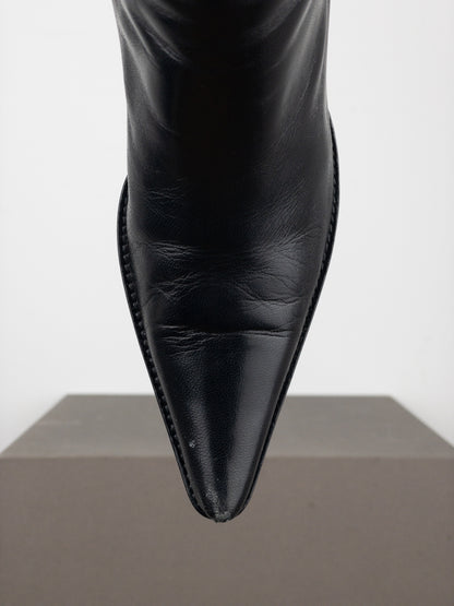 Prada 2000s Pointed-Toe Western Ankle Heel Boots