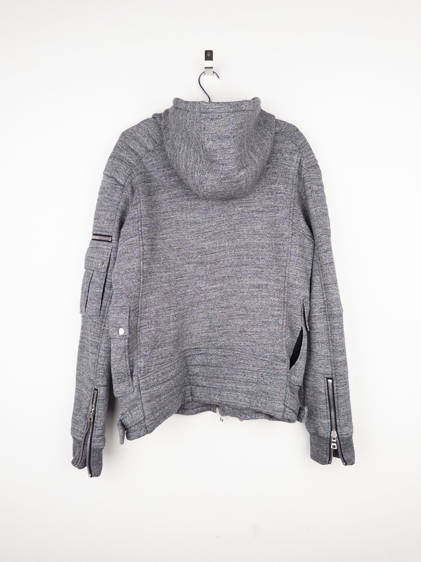 Balmain by Olivier Rousteing 2010s Double-Zip Biker Hoodie Jacket