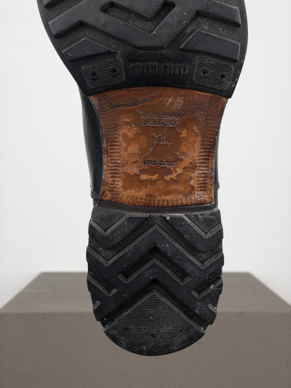Miu Miu AW01 Pointed-Toe ‘Peco’ Biker Combat Boots