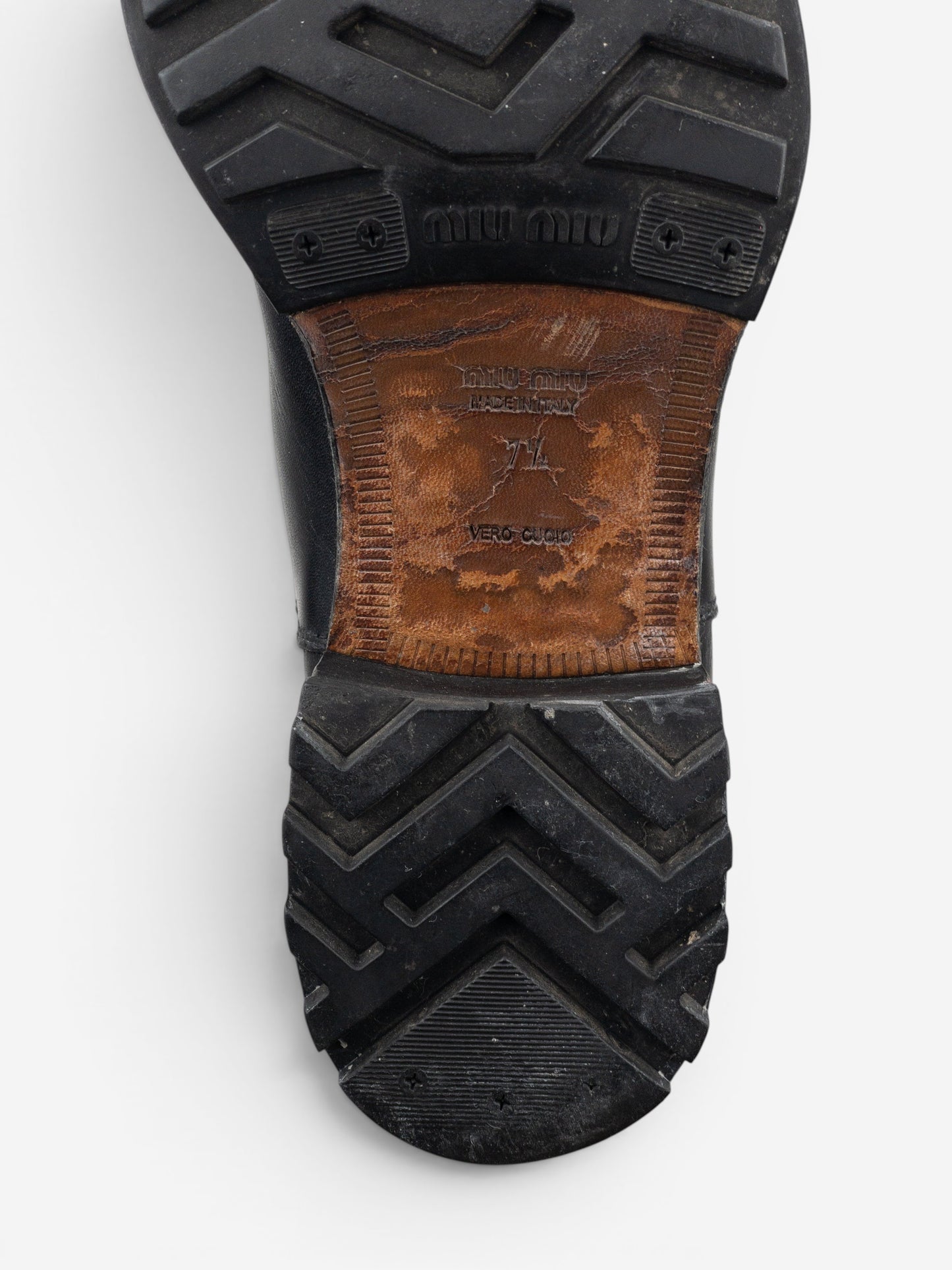 Miu Miu AW01 Pointed-Toe ‘Peco’ Biker Combat Boots – photo 9
