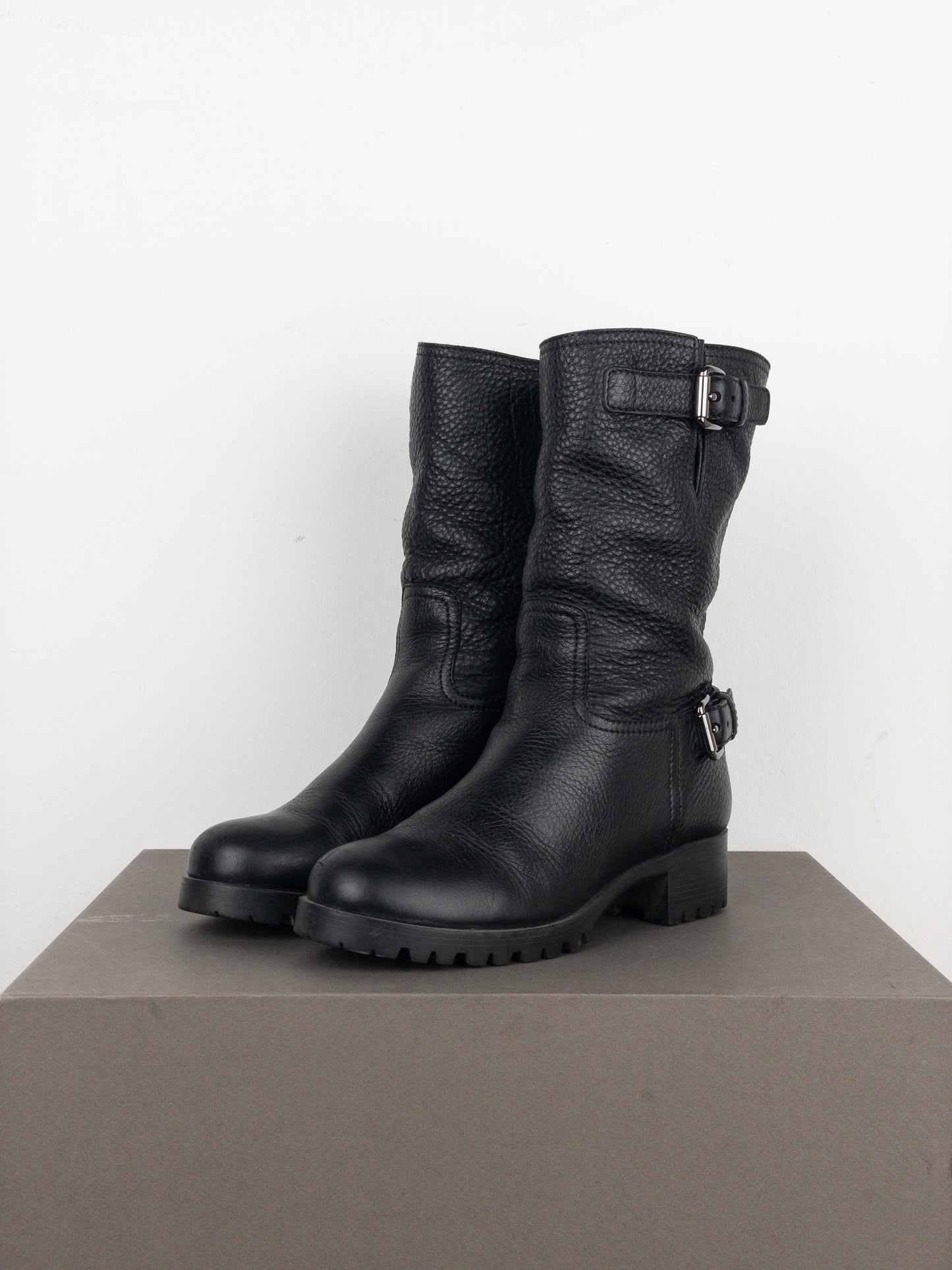 Prada AW99 Lugsole Biker Ankle Work Boots