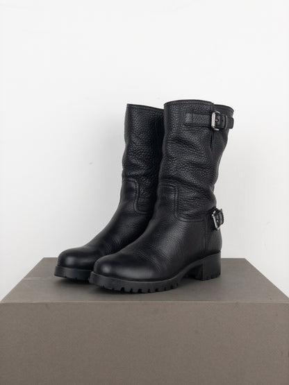 Prada AW99 Lugsole Biker Ankle Work Boots