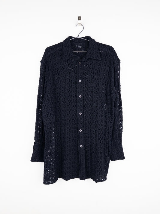 Gucci by Tom Ford SS96 Lace Button-Up Shirt Dress