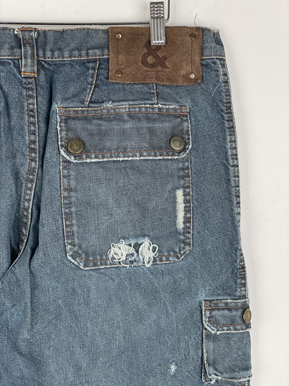 Dolce & Gabbana AW03 Double-Knee Denim Cargo Pants