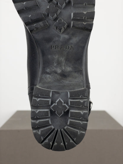 Prada AW99 Lugsole Biker Ankle Work Boots