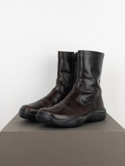 Prada AW99 Square-Toe Vibram Ankle Biker Boots