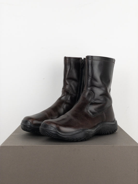 Prada AW99 Square-Toe Vibram Ankle Biker Boots