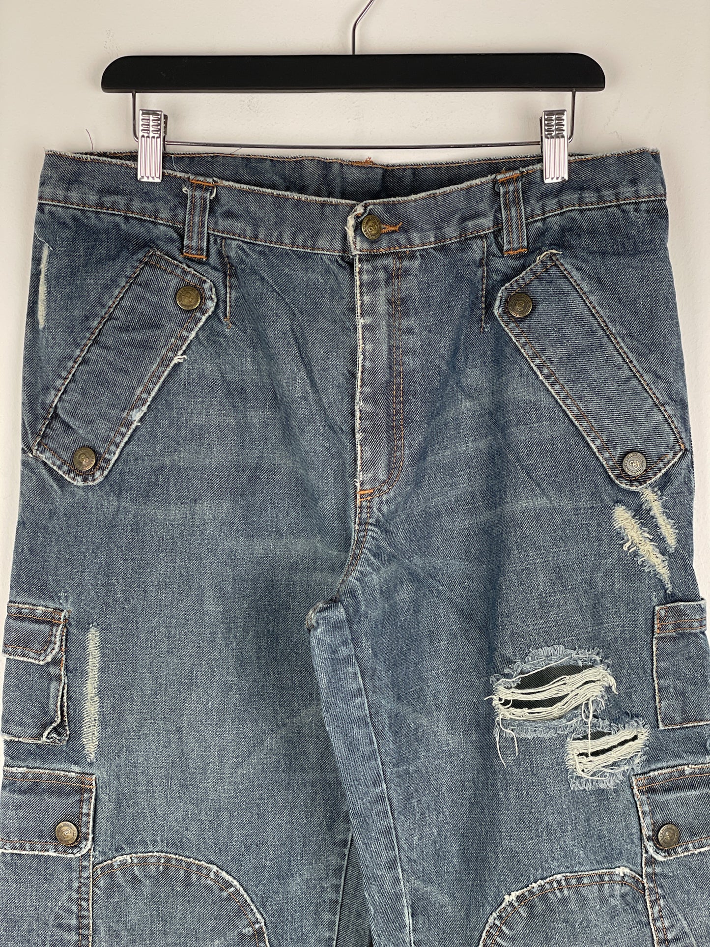 Dolce & Gabbana AW03 Double-Knee Denim Cargo Pants