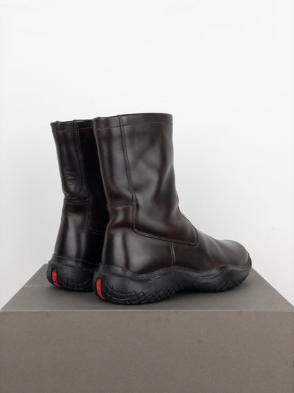 Prada AW99 Square-Toe Vibram Ankle Biker Boots