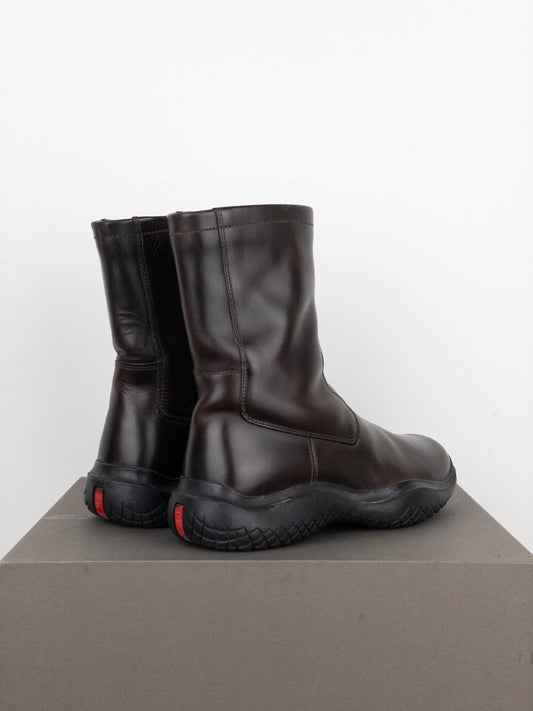 Prada AW99 Square-Toe Vibram Ankle Biker Boots
