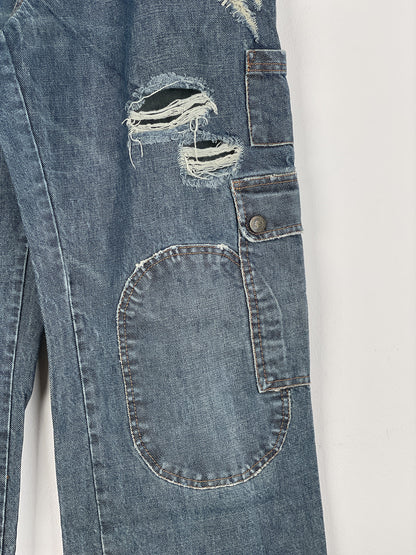 Dolce & Gabbana AW03 Double-Knee Denim Cargo Pants