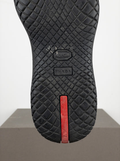 Prada AW99 Square-Toe Vibram Ankle Biker Boots