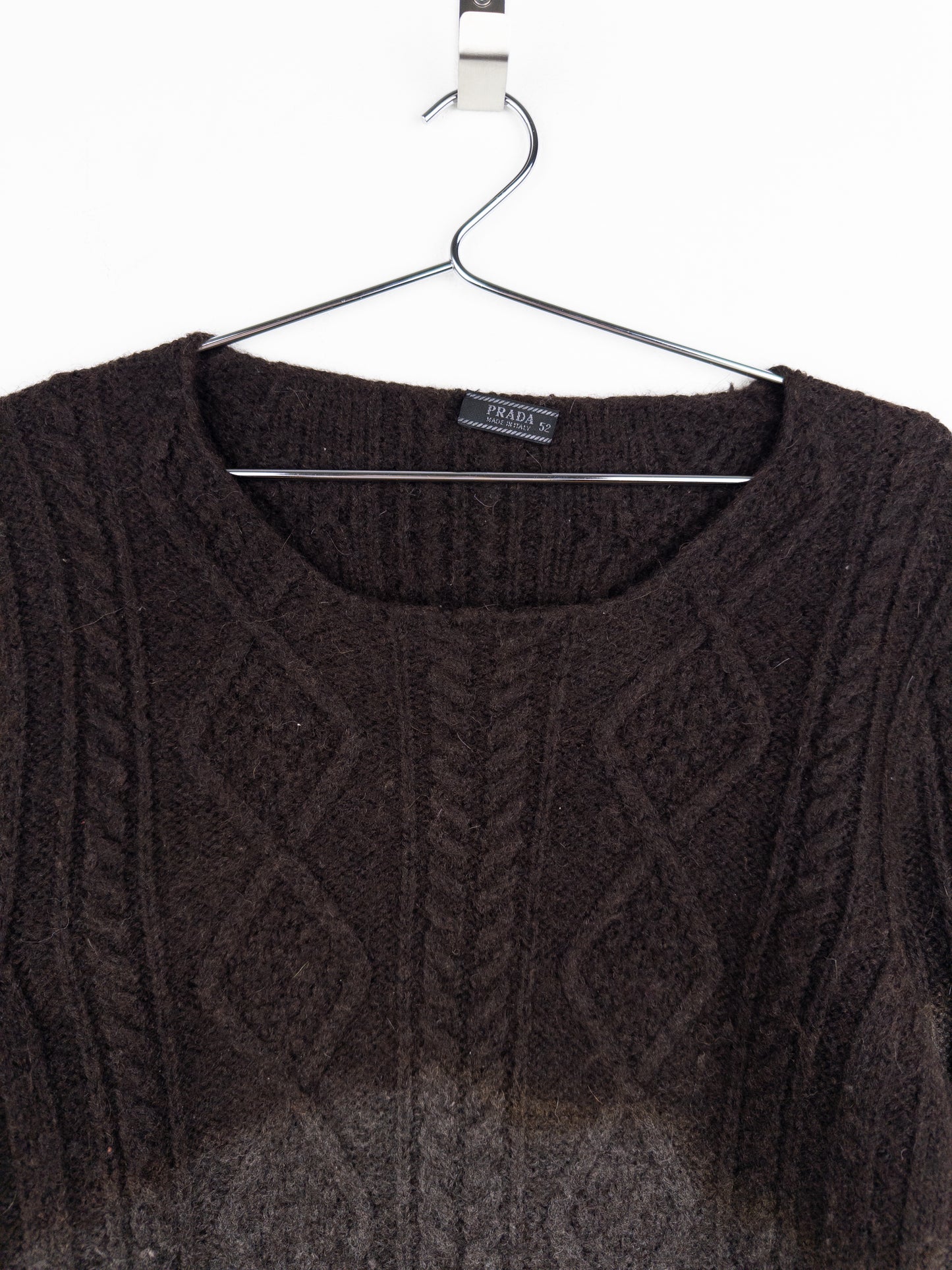 Prada AW04 Ombre Fisherman Cable Knit Sweater