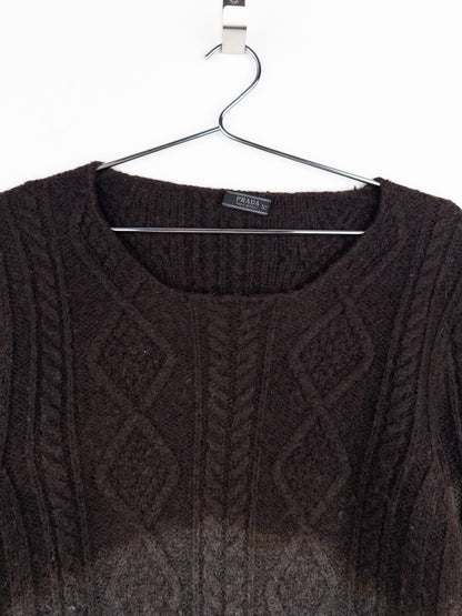 Prada AW04 Ombre Fisherman Cable Knit Sweater