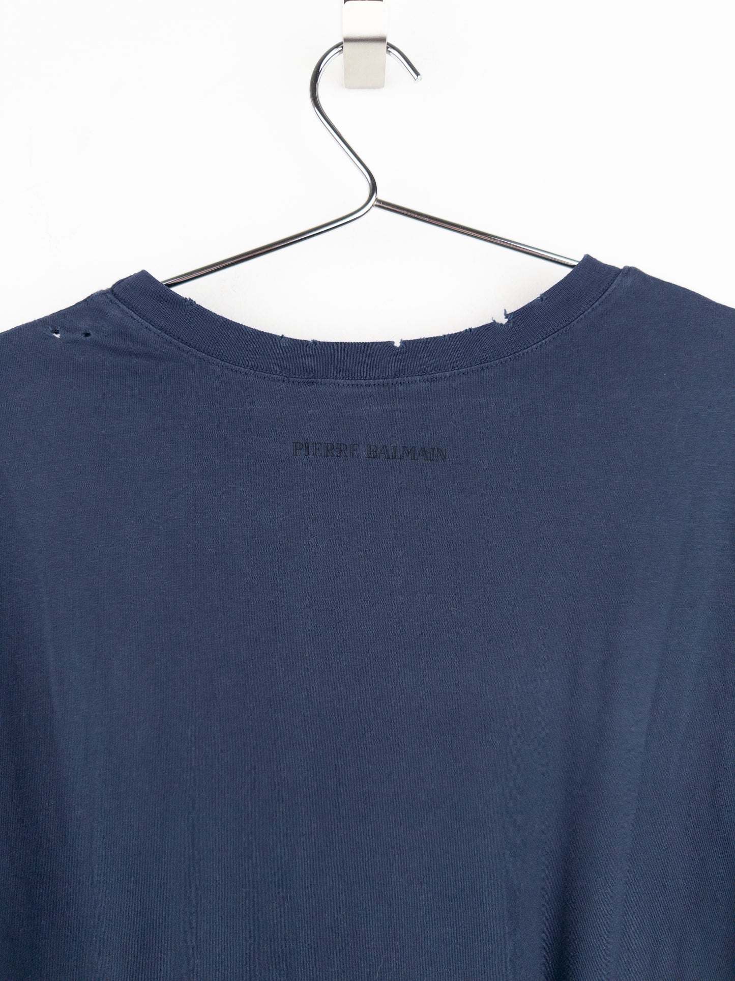Balmain by Olivier Rousteing 2010s Distressed Henley Button Longsleeve Shirt