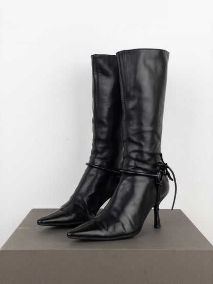 Gucci by Tom Ford AW99 Horsebit Stirrup Harness Riding Heel Boots