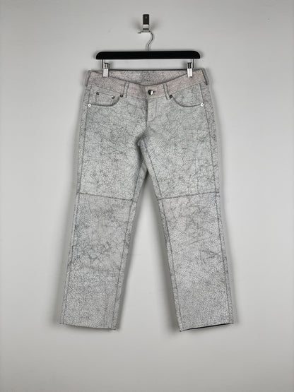 Maison Margiela AW16 Cracked White Paint Leather Pants